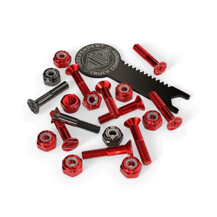 INDEPENDENT MOUNTING KITS PHILLIPS HARDWARE 1 INCH W/TOOL MONTAGE SET - RED/BLACK The Old Man Boardsports Independent