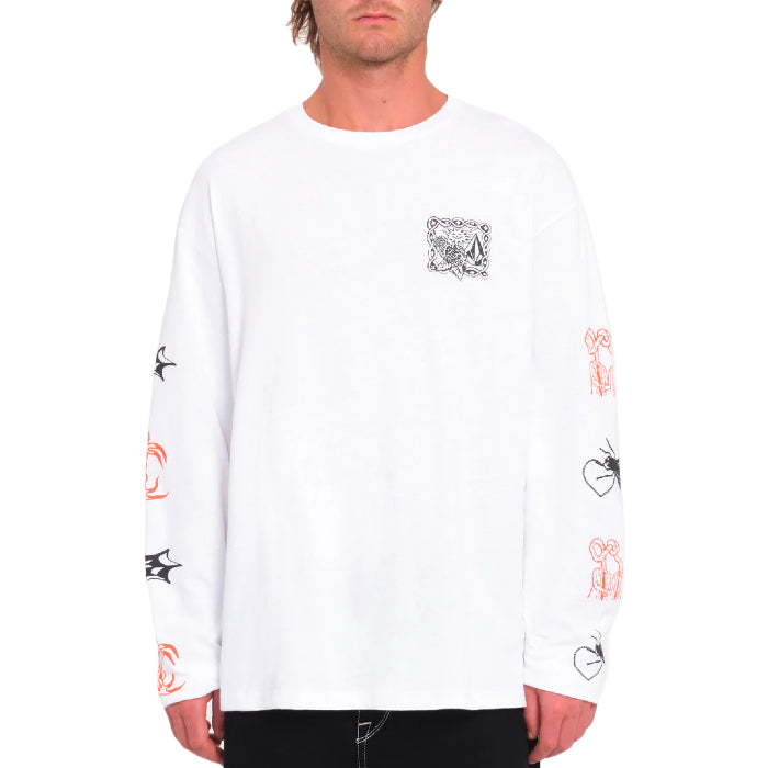 VOLCOM FA KEUTCHI LONG SLEEVE T-SHIRT WHITE