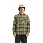 BRIXTON BOWERY FLANNEL OVERHEMD VETIVER/LAUREL WREATH/WASHED BLACK