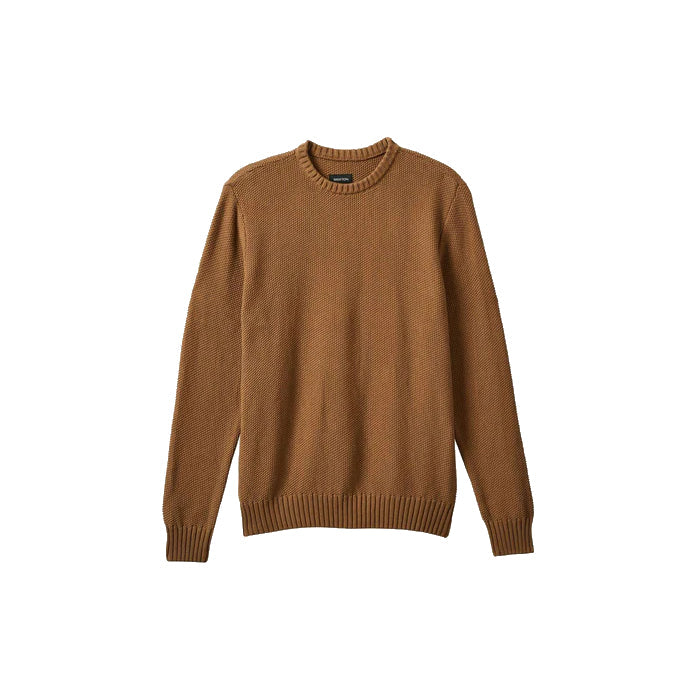 BRIXTON JACQUES WAFFLE KNIT SWEATER - TIGER'S EYE The Old Man Boardsports Brixton