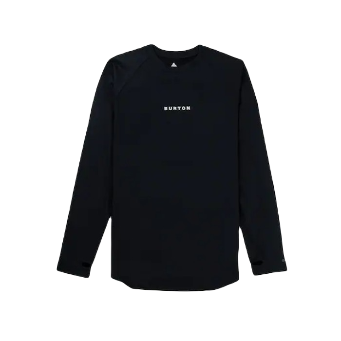 BURTON MEN'S ROADIE TECH MIDWEIGHT CREW  LONG SLEEVE T-SHIRT - TRUE BLACK The Old Man Boardsports Burton