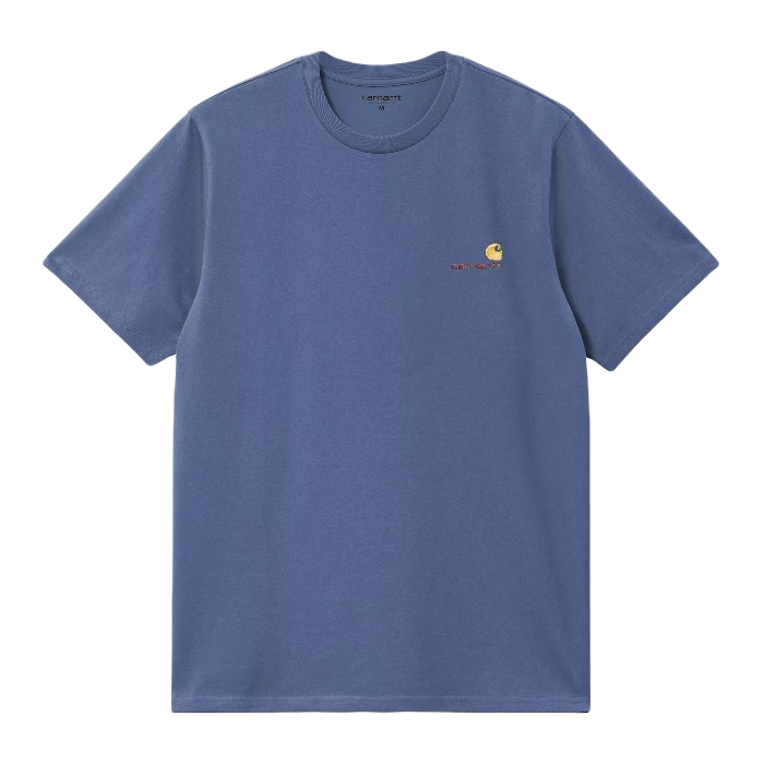 CARHARTT WIP AMERICAN SCRIPT SHORT SLEEVE T-SHIRT - BLUE IRIS The Old Man Boardsports Carhartt WIP