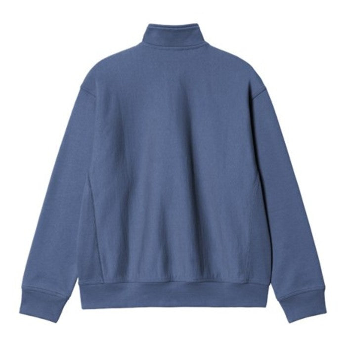 CARHARTT WIP HALF ZIP AMERICAN SCRIPT SWEATER BLUE IRIS