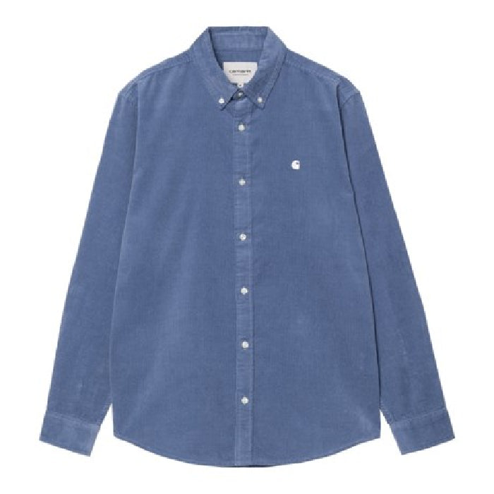 CARHARTT WIP MADISON FINE CORD LONG SLEEVE SHIRT - BLUE IRIS / WAX The Old Man Boardsports Carhartt WIP