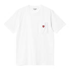 CARHARTT WIP POCKET HEART SHORT SLEEVE T-SHIRT - WHITE/RED The Old Man Boardsports Carhartt WIP