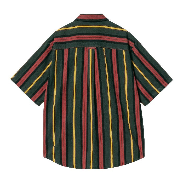 CARHARTT WIP S/S JARRELL OVERHEMD JARRELL STRIPE, CONIFER/BLACK