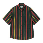 CARHARTT WIP S/S JARRELL OVERHEMD JARRELL STRIPE, CONIFER/BLACK