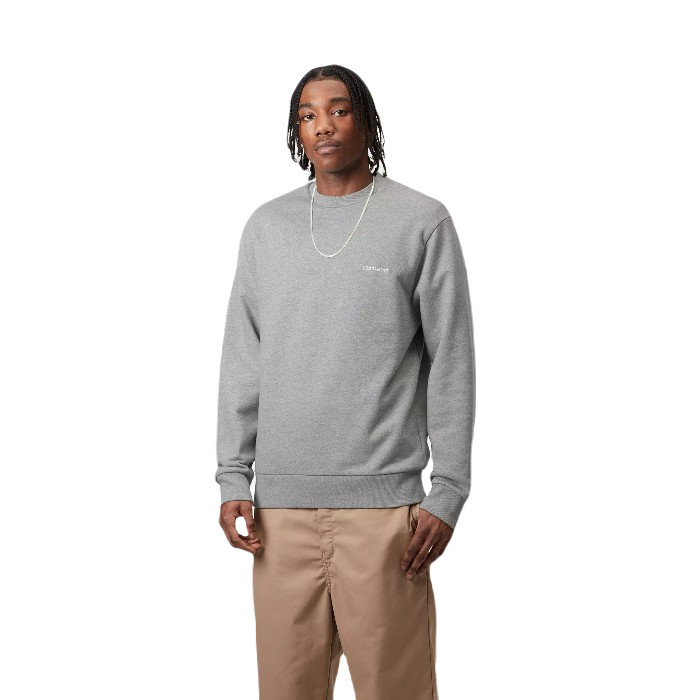 CARHARTT WIP SCRIPT EMBROIDERY SWEATER - GREY HEATHER/WHITE The Old Man Boardsports Carhartt WIP