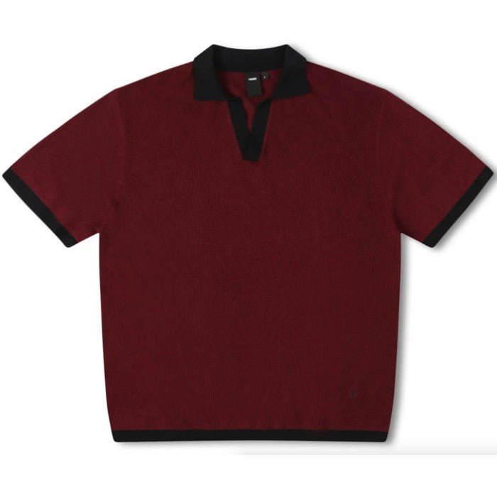 FORMER PERCEPTION OPEN COLLAR POLO BLACK/RED