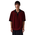 FORMER PERCEPTION OPEN COLLAR POLO BLACK/RED