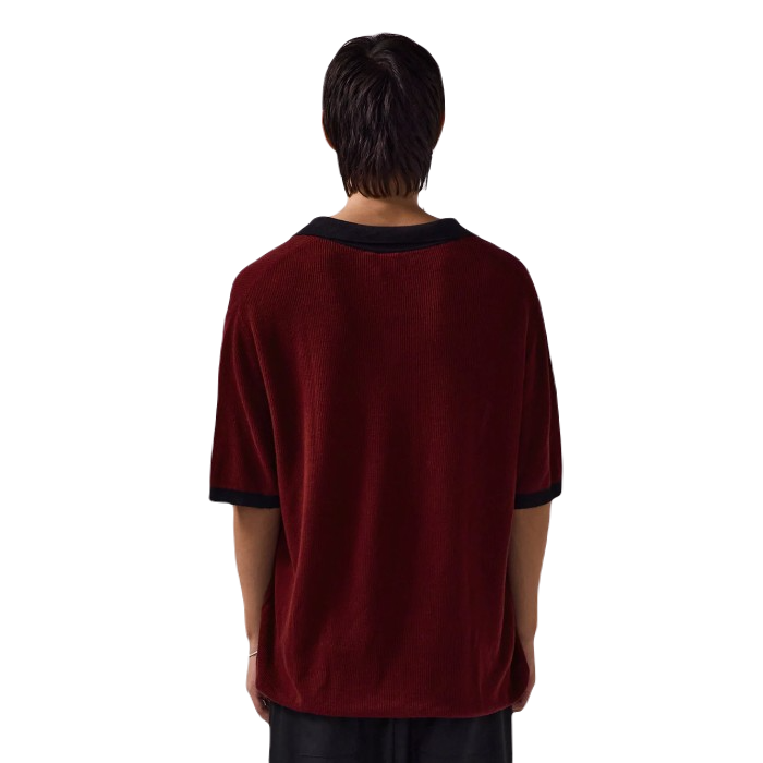 FORMER PERCEPTION OPEN COLLAR POLO BLACK/RED
