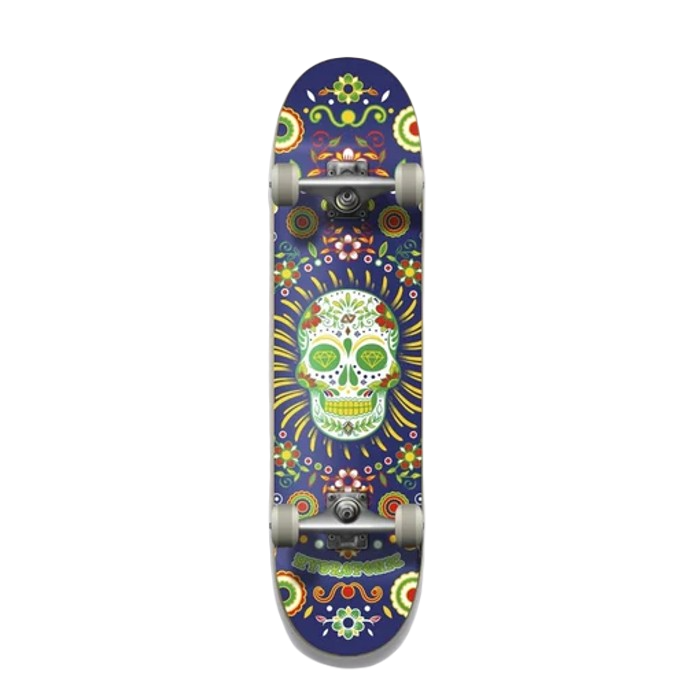 HYDROPONIC MEXICAN SKULL NAVY 7.75" SKATEBOARD COMPLETE