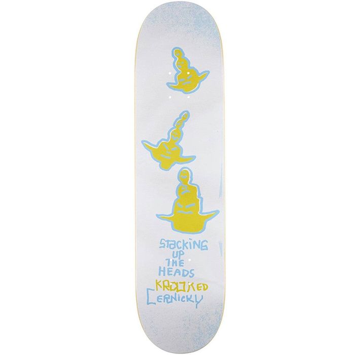 KROOKED CERNICKY STACK 8.06" SKATEBOARD DECK - WHITE The Old Man Boardsports Krooked