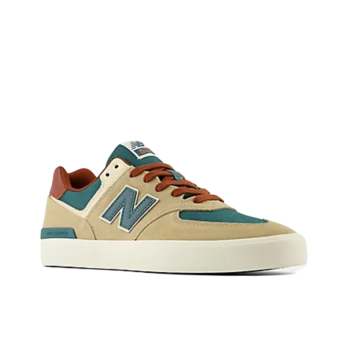 NEW BALANCE NUMERIC 574 VULC SCHOENEN - TAN WITH FOREST GREEN The Old Man Boardsports New Balance