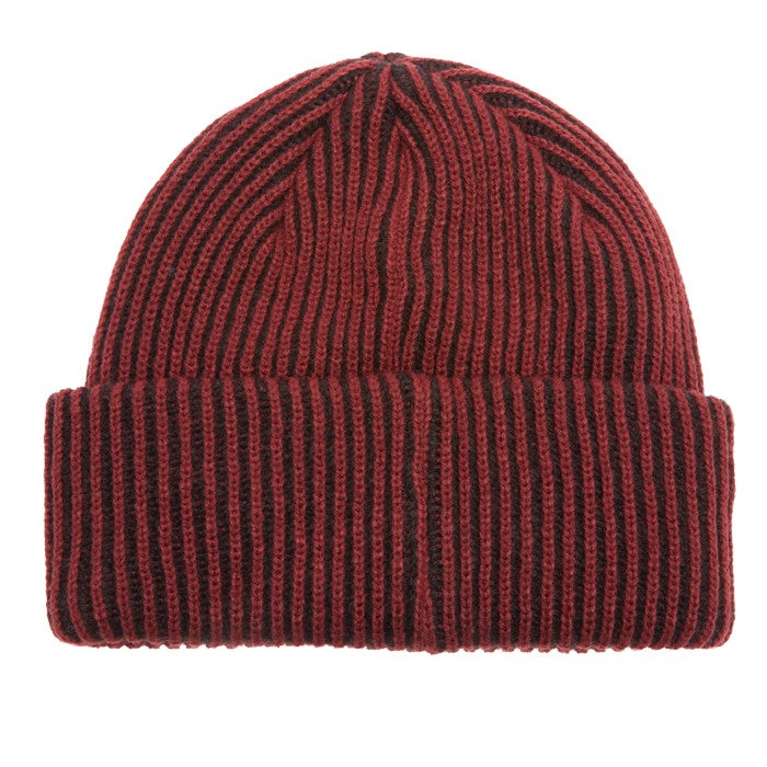 OBEY BOWERY 2 TONE RIB BEANIE TAWNY PORT MULTI