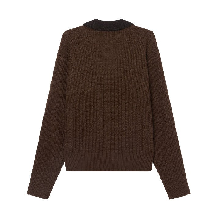 OBEY DANNY POLO SWEATER DARK BROWN