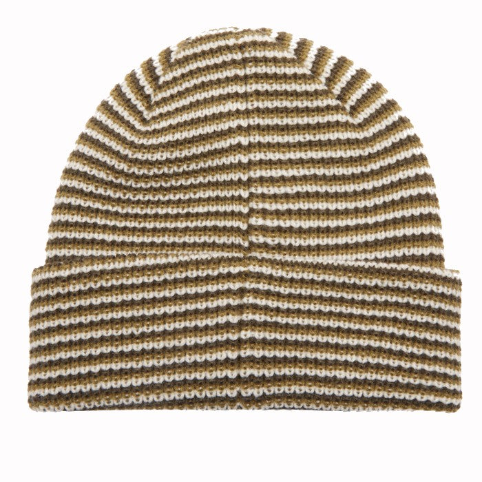 OBEY PARKER STRIPED BEANIE MOSS GREEN MULTI