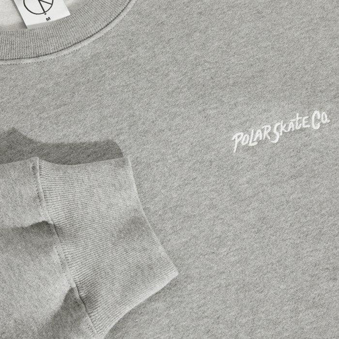 POLAR DAVE CREWNECK SURF LOGO SWEATER HEATHER GREY