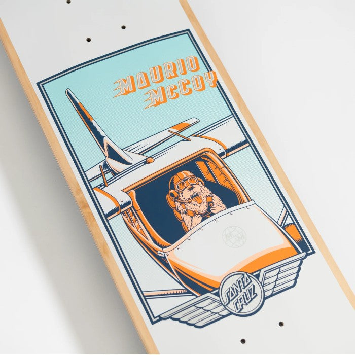 SANTA CRUZ MCCOY AVIATOR VX 8.25" SKATEBOARD DECK SILVER