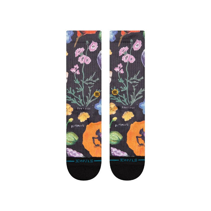 STANCE LUCIAS FLORAL CREW SOKKEN BLACK