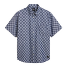 VANS WADE CHECKERBOARD WOVEN SHORT SLEEVE OVERHEMD DRESS BLUE