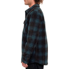 VOLCOM BOWERED FLEECE LONG SLEEVE OVERSHIRT EVERGREEN